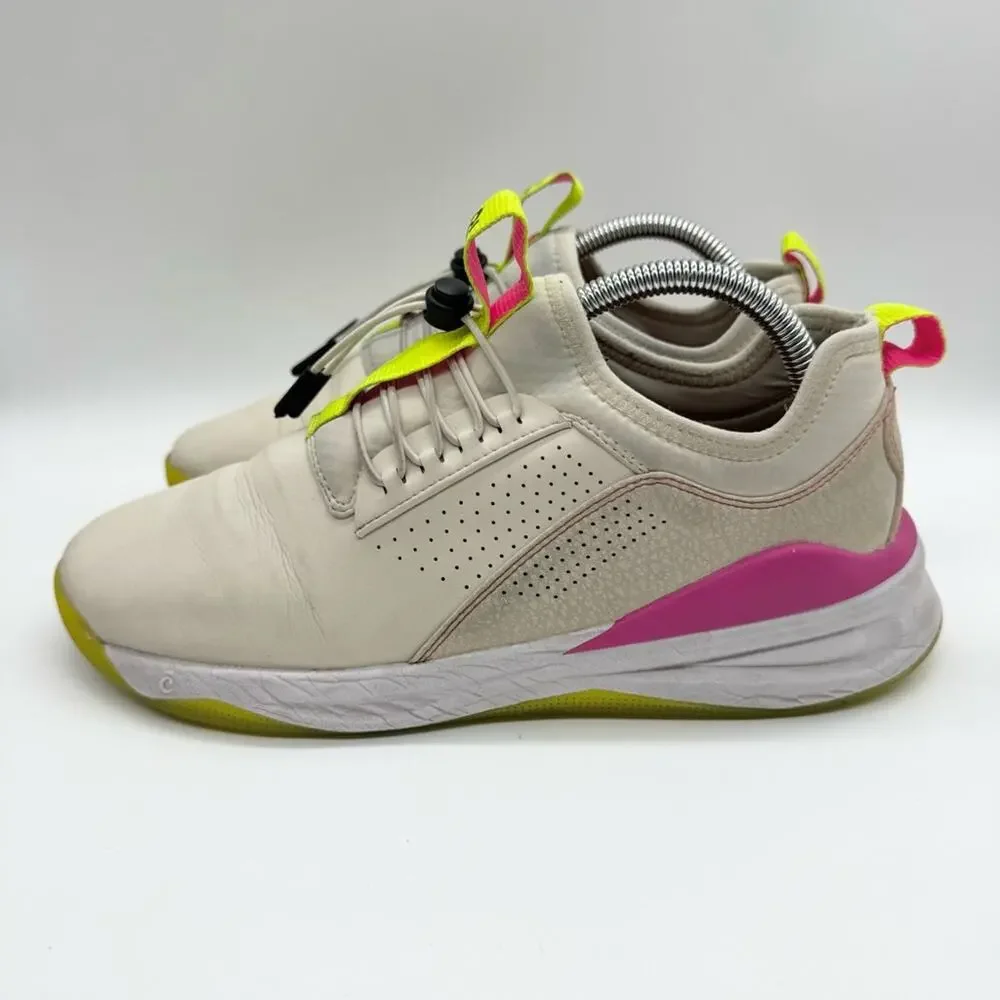 Clove Women's Classic Beige Yellow Pink Slip On Cinch Work Comfort Sneaker - 9.5